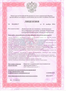 Лицензия №38-Б/00127 от 21 ноября 2014